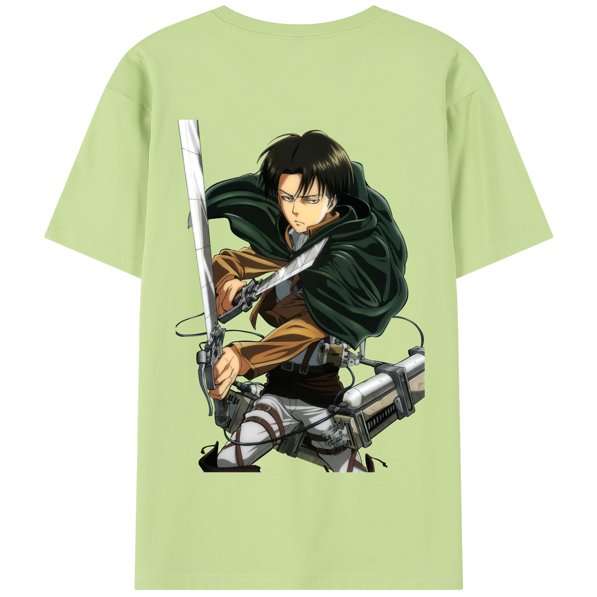（画像用） 進撃の巨人 リヴァイ·アッカーマン Attack on Titan Levi Ackerman 綿100％半袖Tシャツ（背面プリント）